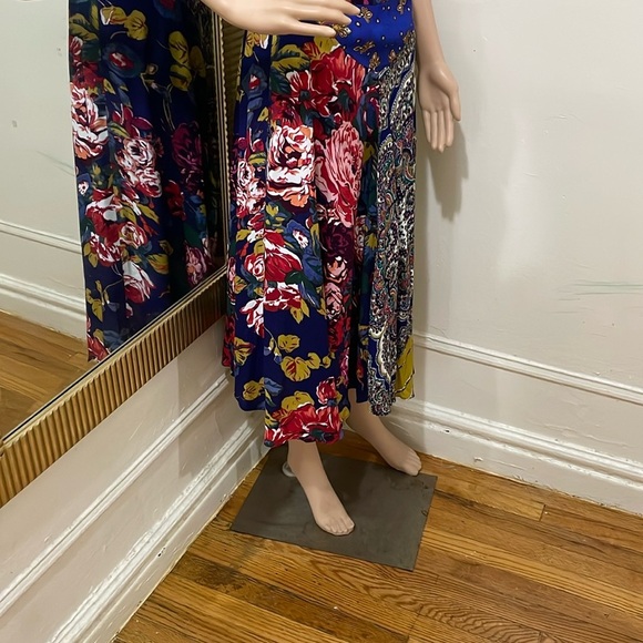 Moulinette Soeurs by anthropology Red and Blue Asymmetrical A-Line Maxi Skirt - Picture 4 of 12